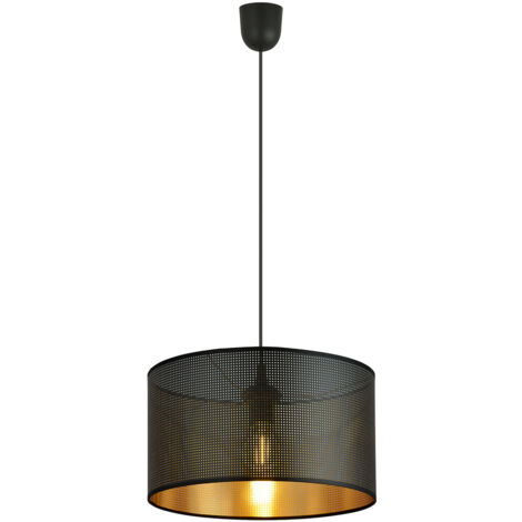 Sospensione Minimal 1 Luce Drago In Acciaio Nero E Oro