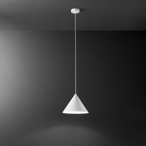 Sospensione Minimal Iconic Metallo Bianco Opaco 1 Luce E27 Ip20 D30