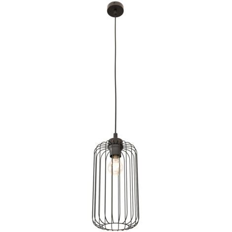 Sospensione Minimal Industrial Minerva 1 Luce Nera