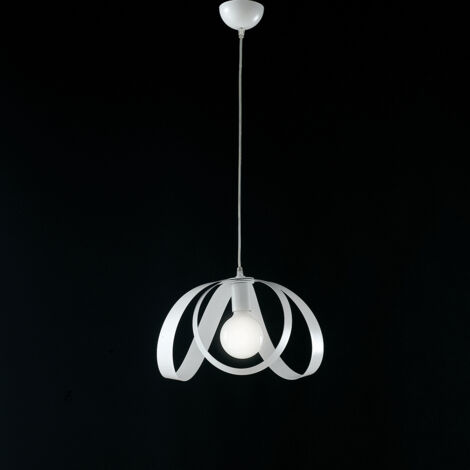 Sospensione Moderna 1 Luce Ferro Laccato Bianco Serie Piovra