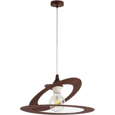 Sospensione Moderna 1 Luce Ferro Taglio Laser Marrone e Corten Serie Geko