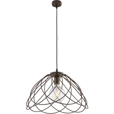Sospensione Moderna 1 Luce Pagoda In Ferro Laccato Ruggine