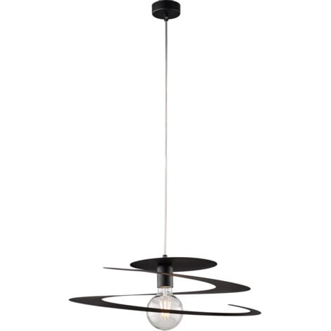 BELIGHT Sospensione Moderna 1 Luce Spring Ferro Laccato Nero Taglio Laser