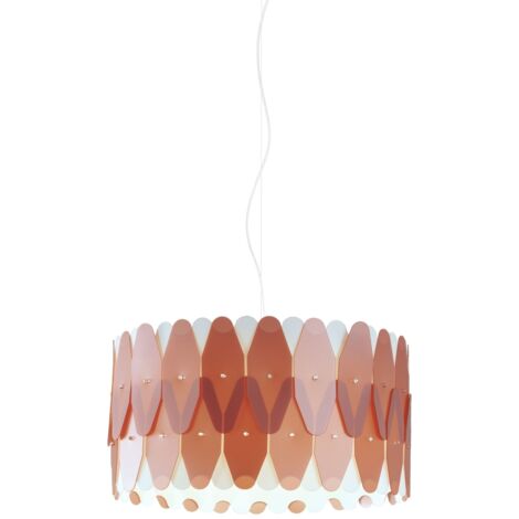 Sospensione Moderna Amanda Polilux ® Rame E Metallo Cromo 1 Luce E27 D40Cm