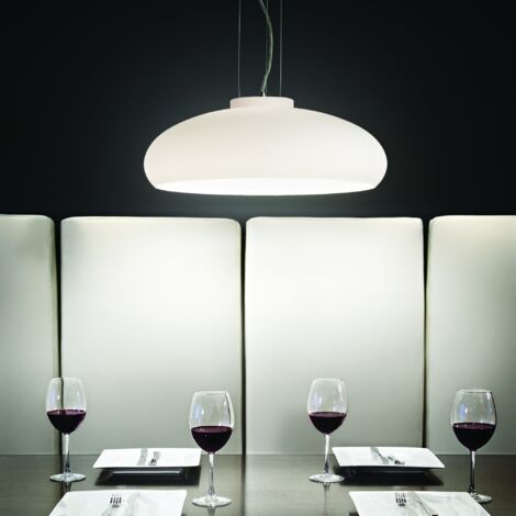 Sospensione Moderna Aria Vetro Bianco 1 Luce E27