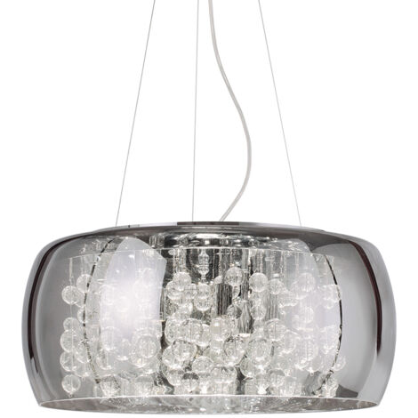 Sospensione Moderna Audi-80 Metallo Fumè 8 Luci G9 3W 3000K Luce Calda