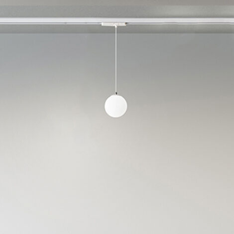 Sospensione Moderna Binario Metallo Bianco Vetro Led 16W 3000K