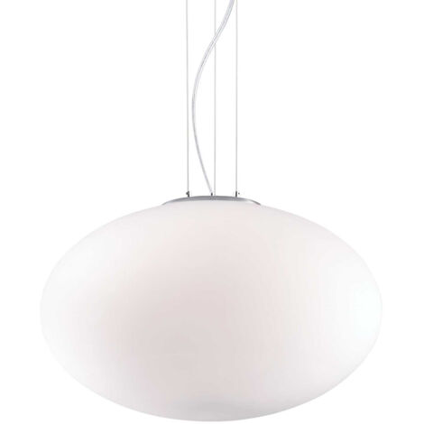 Sospensione Moderna Candy Vetro Bianco 1 Luce E27 D50Cm