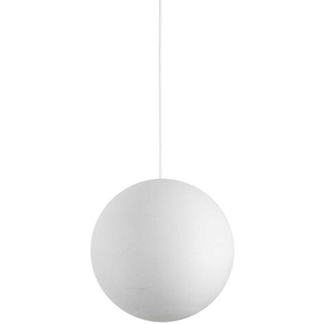 Sospensione Moderna Carta Metallo Bianco 1 Luce E27 D40Cm