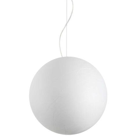 Sospensione Moderna Carta Metallo Bianco 1 Luce E27 D50Cm