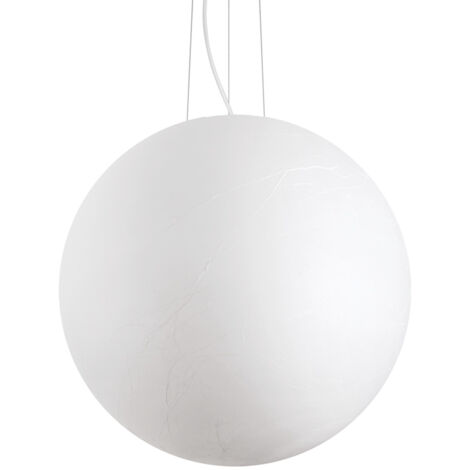 Sospensione Moderna Carta Metallo Bianco 1 Luce E27 D60Cm