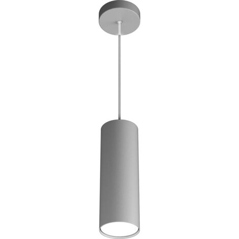 Sospensione Moderna Cilindrica Shape Metallo Grigio 1 Luce Gx53 25Cm