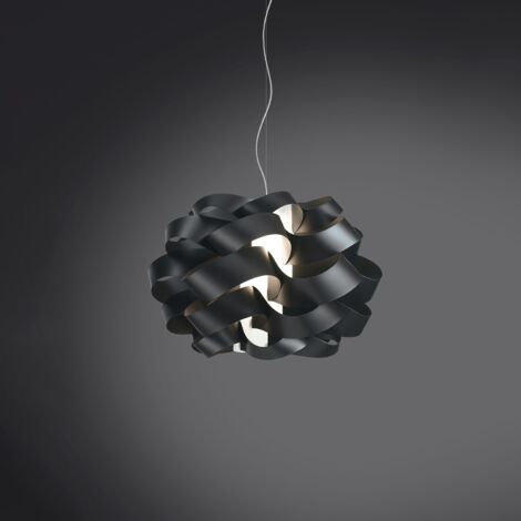 Sospensione Moderna Cloud Polilux ® Nero E Metallo Cromo 1 Luce E14