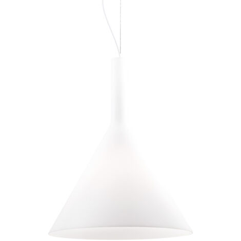 Sospensione Moderna Cocktail Vetro Bianco 1 Luce E27