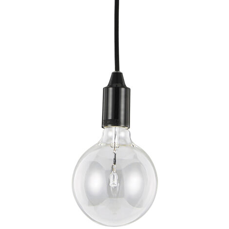 Sospensione Moderna Edison Metallo Nero 1 Luce E27 8W 3000K Luce Calda