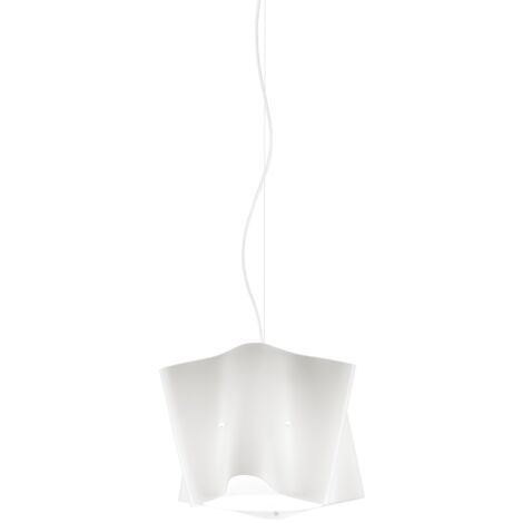 Sospensione Moderna Folio Polilux ® Bianco E Metallo Cromo 1 Luce E27