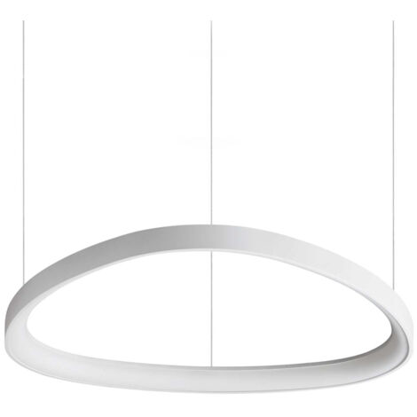 Sospensione Moderna Gemini Metallo Bianco Led 48W 3000K Luce Calda