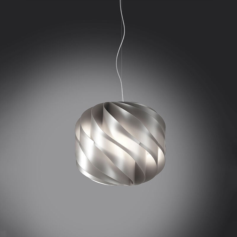 Image of Sospensione Moderna Globe 1 Luce In Polilux Silver D15 Made In Italy - Argento