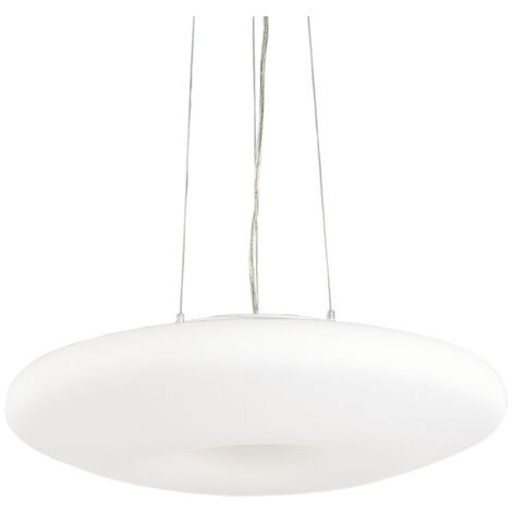 Sospensione Moderna Glory Vetro Bianco 3 Luci E27 D50Cm