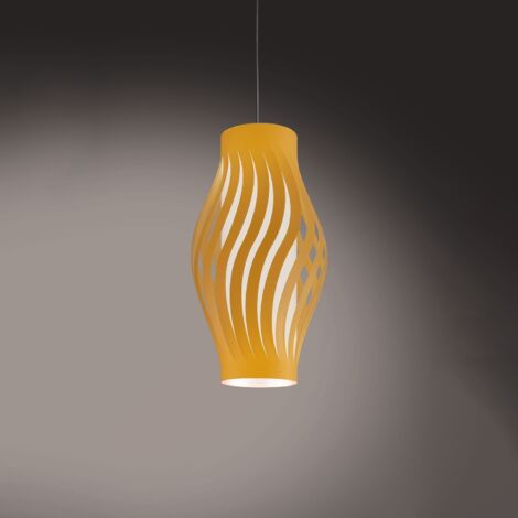 Sospensione Moderna Helios Polilux ® Ocra Pastello 1 Luce E27 H40Cm