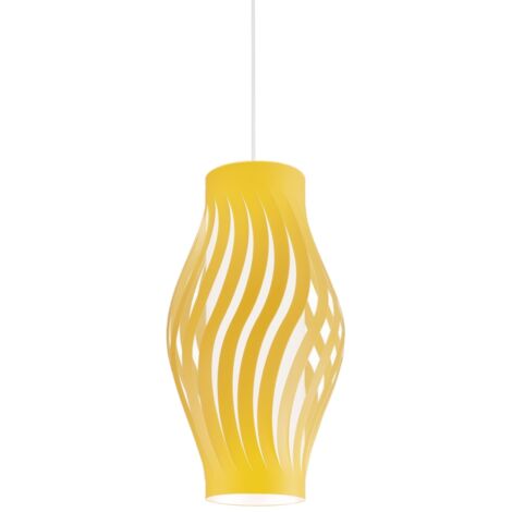 Sospensione Moderna Helios Polilux ® Ocra Pastello 1 Luce E27 H61Cm
