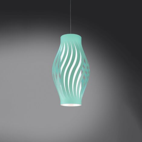 Sospensione Moderna Helios Polilux ® Verde Pastello 1 Luce E27 H40Cm