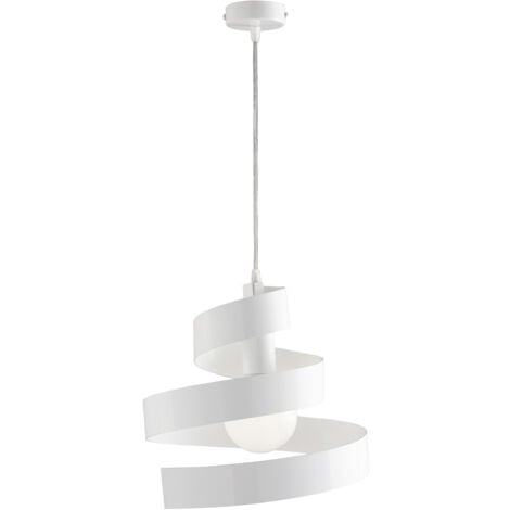 BONETTI ILLUMINA Sospensione Moderna Helix 1 Luce In Ferro Laccato Bianco