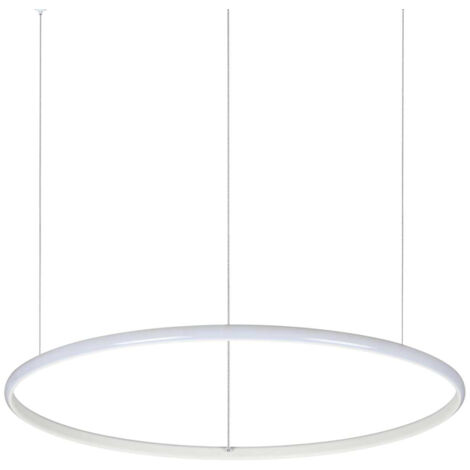 Sospensione Moderna Hulahoop Alluminio-Plastiche Bianco 1 Luce 31W 3000K D61Cm