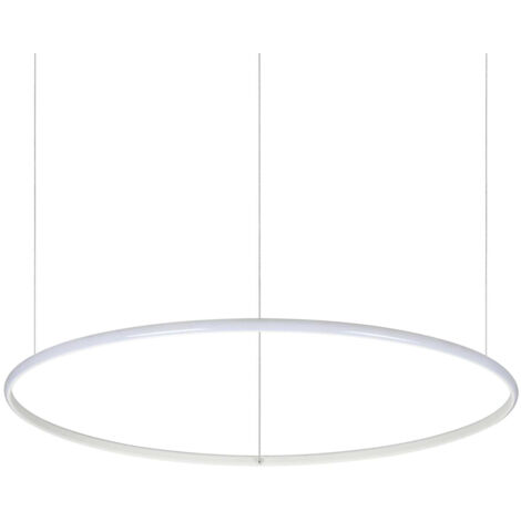 Sospensione Moderna Hulahoop Alluminio-Plastiche Bianco 1 Luce 41W 3000K D81Cm