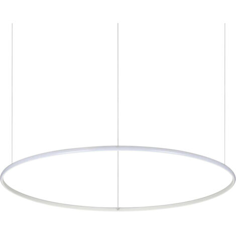 Sospensione Moderna Hulahoop Alluminio-Plastiche Bianco 1 Luce 46W 3000K D100Cm