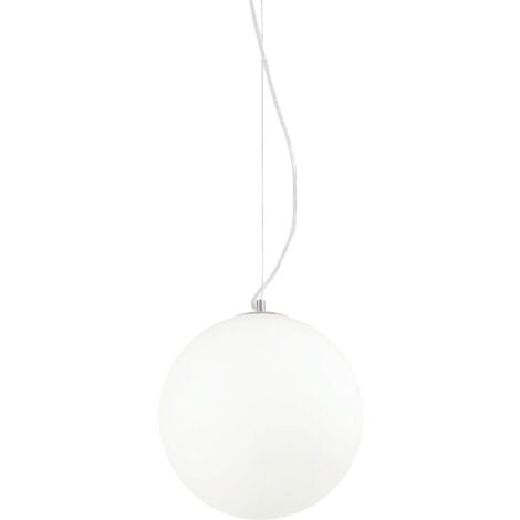 Sospensione Moderna Mapa Vetro Acidato Bianco 1 Luce E27 D30Cm