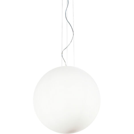 Sospensione Moderna Mapa Vetro Acidato Bianco 1 Luce E27 D50Cm