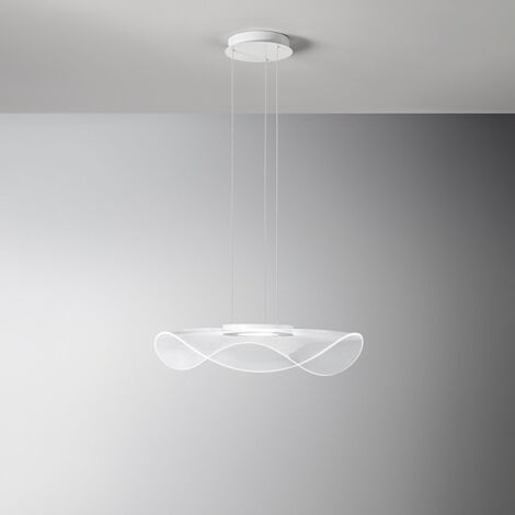Sospensione Moderna Medusa Metallo Bianco Acrilico Led 45W 3000K