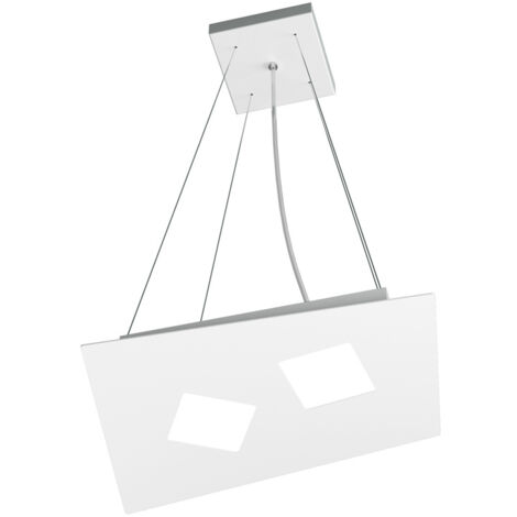 Sospensione Moderna Note Metallo Bianco 2 Luci Gx53