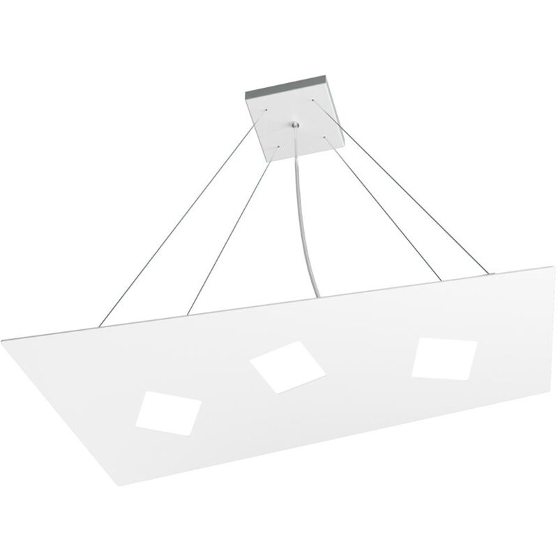 Sospensione Moderna Note Metallo Bianco 3 Luci