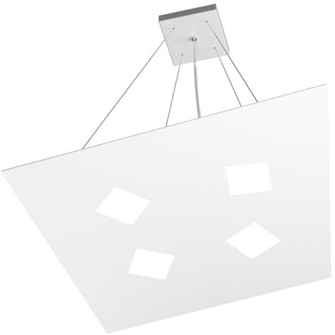 Sospensione Moderna Note Metallo Bianco 4 Luci Gx53
