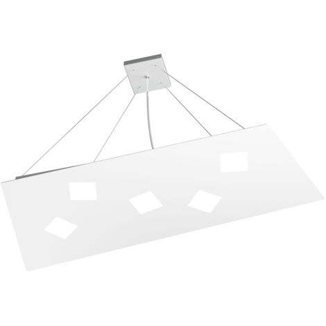 Sospensione Moderna Note Metallo Bianco 5 Luci Gx53