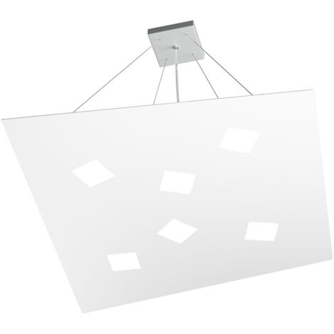 Sospensione Moderna Note Metallo Bianco 6 Luci Gx53