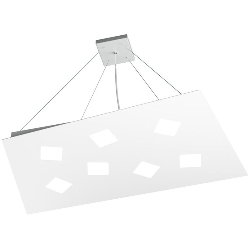 Sospensione Moderna Note Metallo Bianco 7 Luci