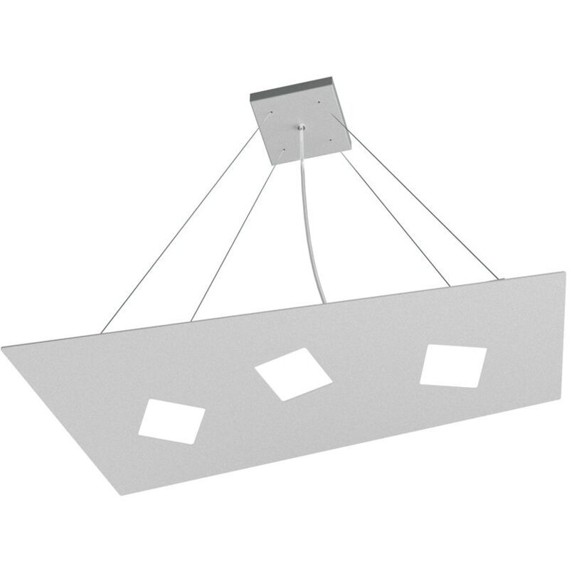 Sospensione Moderna Note Metallo Grigio 3 Luci