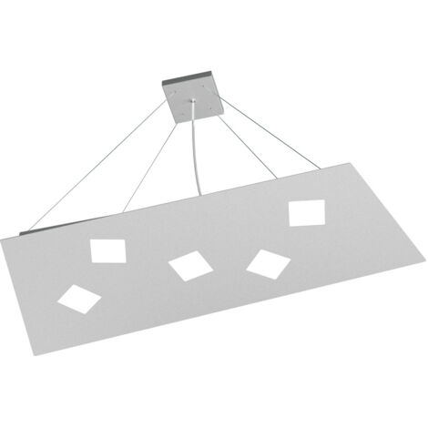 Sospensione Moderna Note Metallo Grigio 5 Luci Gx53