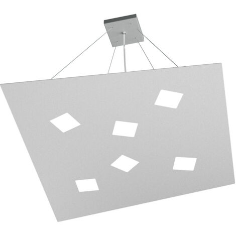 Sospensione Moderna Note Metallo Grigio 6 Luci Gx53