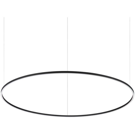 Sospensione Moderna Oracle Alluminio-Plastiche Nero Led 89W 3000K D150Cm