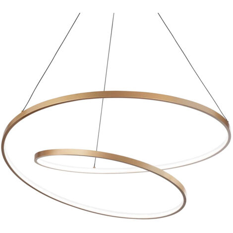 Sospensione Moderna Oz Metallo Ottone Led 55W 3000K Luce Calda D80 On-Off