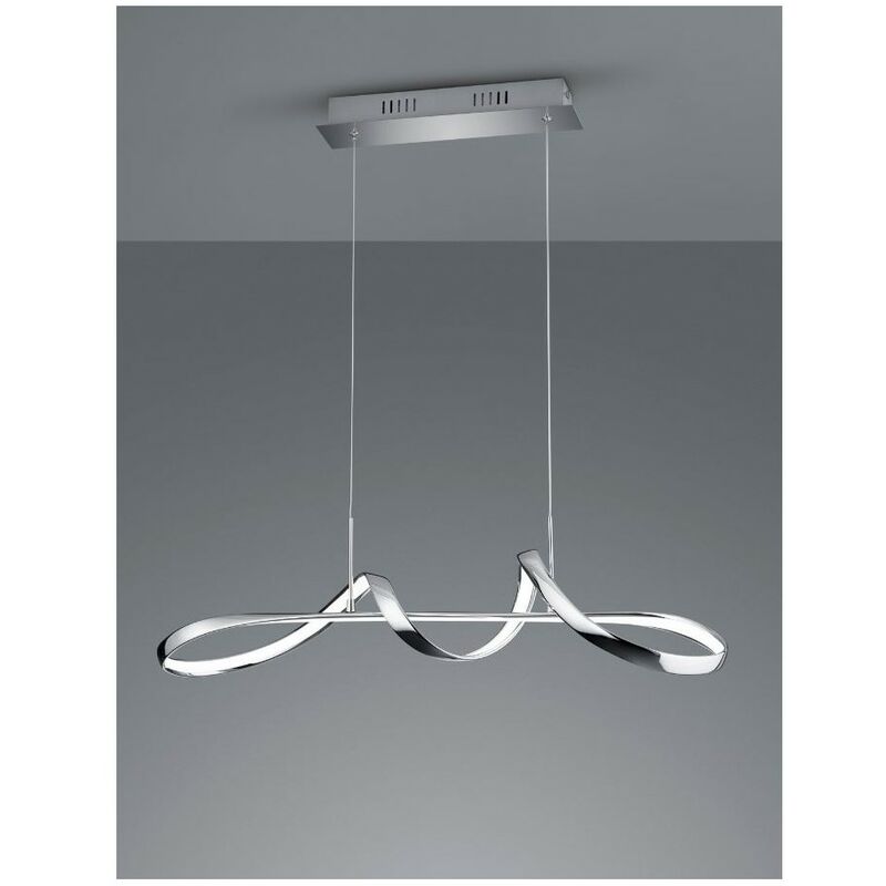 Image of Iperbriko - Sospensione Moderna Perugia Design Intreccio Cromo Led Dimmer 4000k Trio Lighting