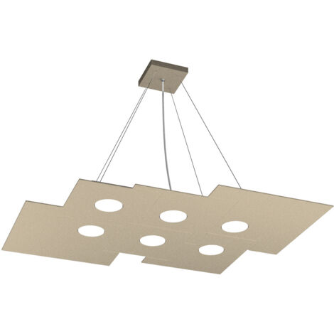 Sospensione Moderna Plate Metallo Sabbia 6 Luci Gx53