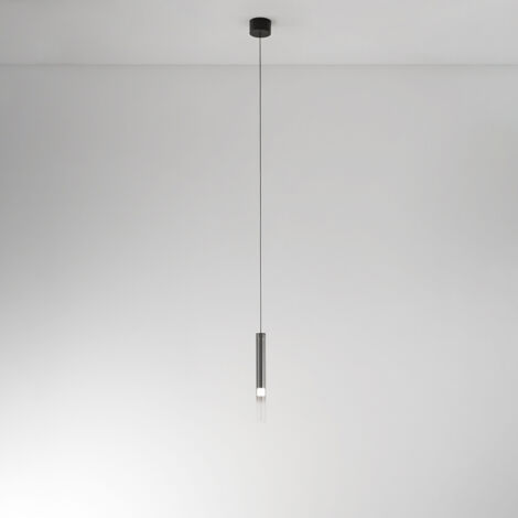 Sospensione Moderna Poule Metallo Vetro Fumè Led 8W Dimmetabile Ip20