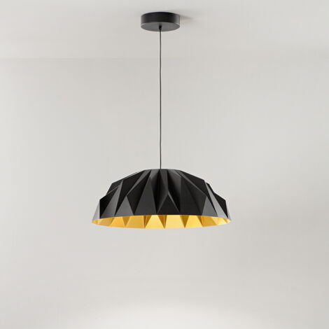 Sospensione Moderna Prisma Acrilico Nero Oro Led 20W 3000K Ip20
