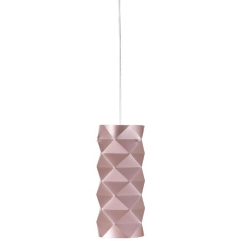 Sospensione Moderna Prisma Polilux ® Pink Metal E Metallo Cromo 1 Luce E27