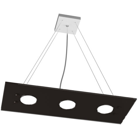 Sospensione Moderna Rettangolare Path Vetro Marrone 3 Luci Gx53